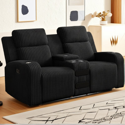 Fauteuils inclinables en fausse fourrure noir de qualité supérieure avec Bluetooth et recharge pour la maison