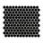 Lume Caviar Hexagon 10 in. x 12 in. Glossy Porcelain Mosaic Floor and Wall Tile
