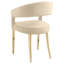 Chaise de salle à manger rembourrée en velours beige Rendina (ensemble de 2)