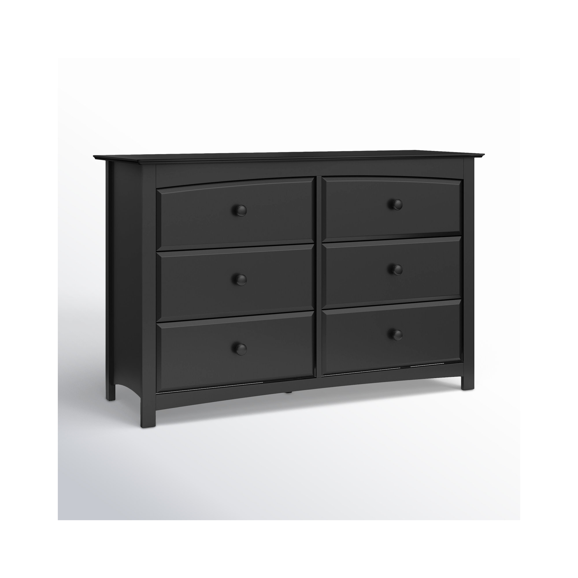 Kenton 6 Drawer Double Dresser, Black