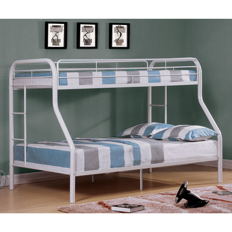 Lit superposé standard Avtandil, Blanc, Simple sur double