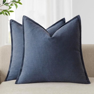 18 x 18 Inch Linen Solid Decorative Throw Pillow Covers