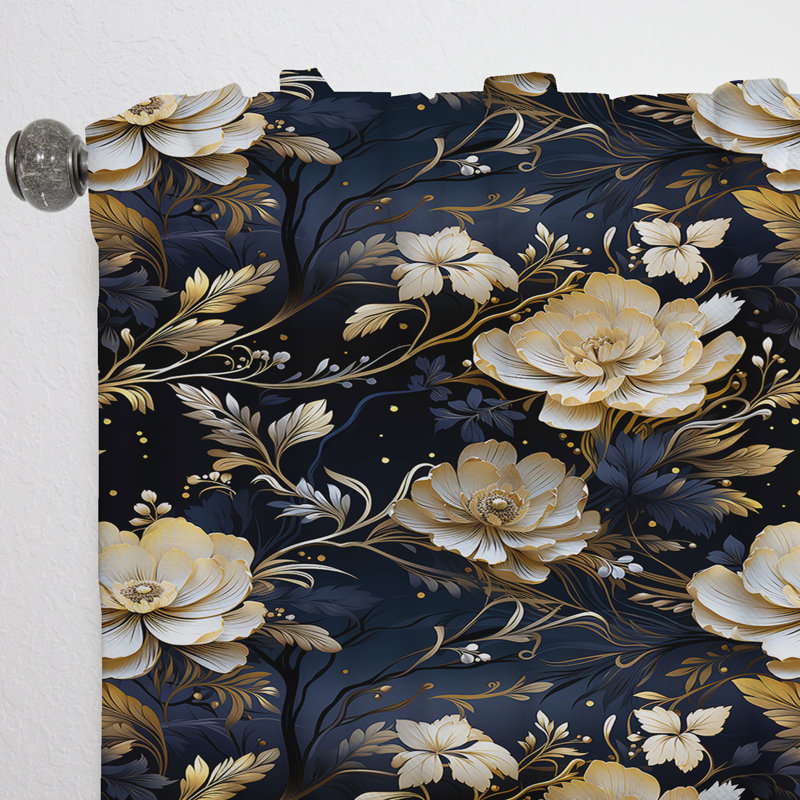 Moonlit Whispers Moody Patterns - Damask Curtain - Velvet Room Darkening - 1 panel, 52" W x 95" L