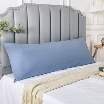 NEXHOME PRO 100% Organic Cotton King Pillowcases Set of 2, Envelope Closure Linen Feel Textured Natural, Soft and Durable, Premium Cooling Pillow Cases for Bed (20x36 inch, Blue)