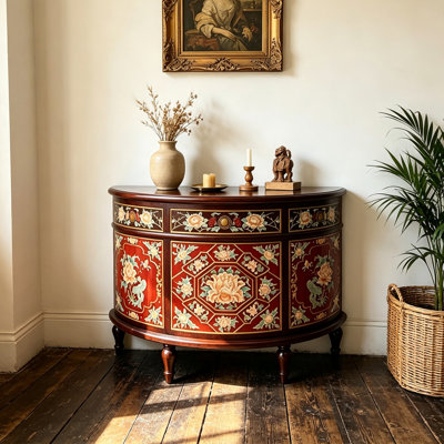 buffet peint semi-circulaire de style américain