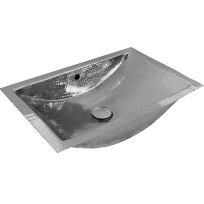 Nantucket Sinks Brightwork Home 12.75'' Metal Rectangular Bathroom Sink with Overflow
