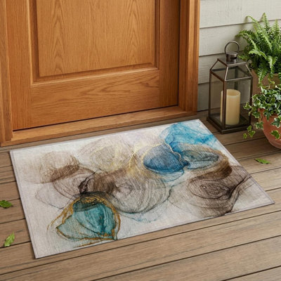 Tapis extérieur lavable antidérapant beige 2 pi x 3 pi