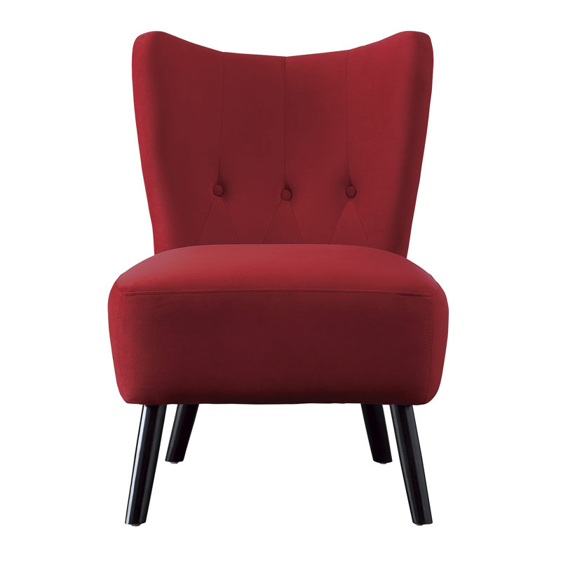 Fauteuil de chambre capitonné en polyester 27,5 po Eleasha, Polyester rouge