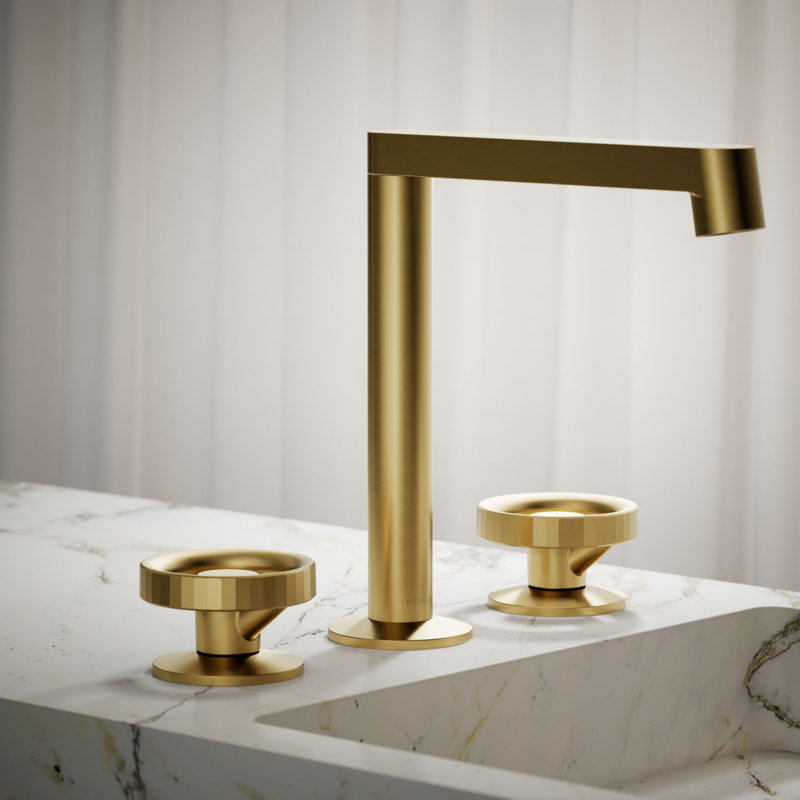 Components™ Bathroom Sink Handles with Industrial Design, Vibrant Brushed Moderne Brass