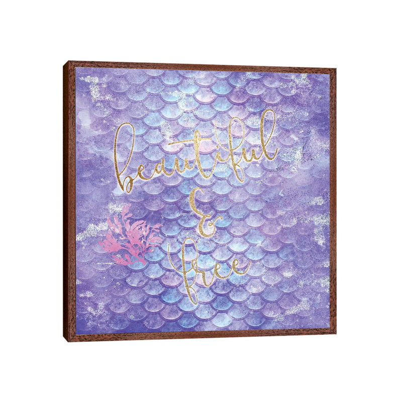Line The Sea A by Kimberly Allen - Print on Canvas, 66.04cm H x 66.04cm W x 3.81cm D, Classic Brown Wood Framed