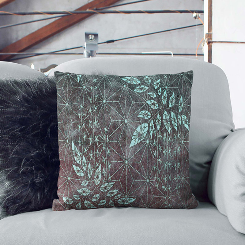 Floral Square Cushion, 40cm H x 40cm W x 15cm D