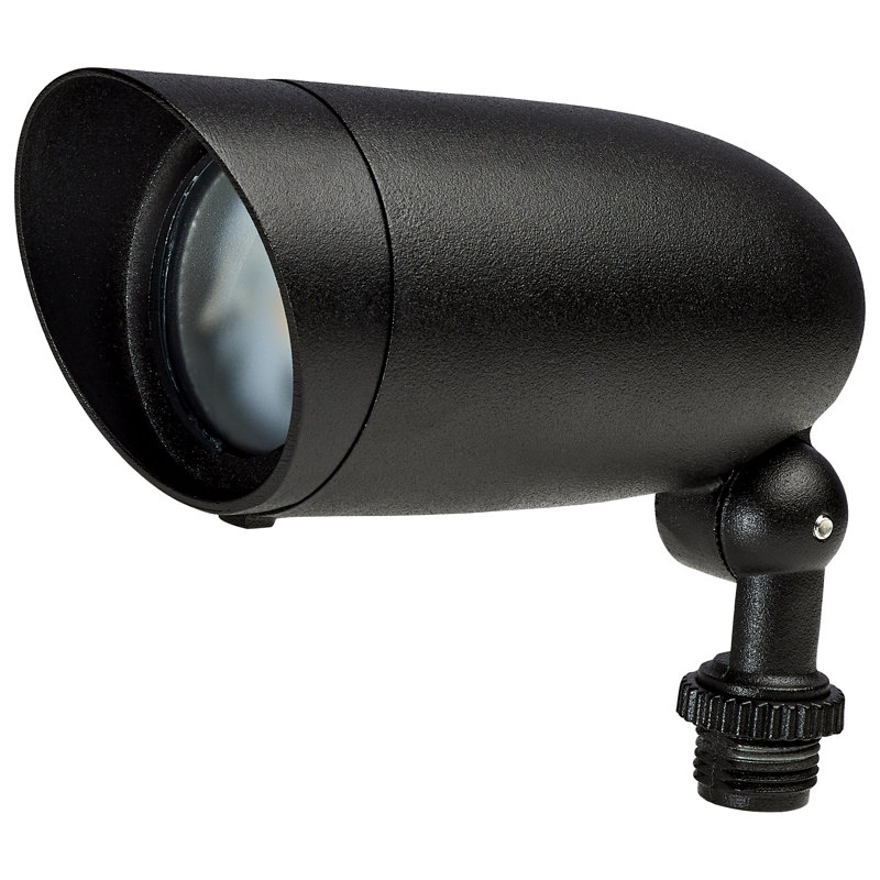 Projecteur de paysage à DEL intégré en métal 60 degrés Nuvo, H 3,25 po x l 2,56 po x P 5,50 po, Noir mat, 6 W