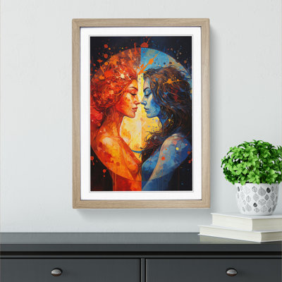 Gemini Zodiac Expressionism - Framed Print