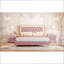 Ensemble de chambre à coucher 3 pièces avec grand lit plateforme tapissier avec lumières DEL et 2 tables de chevet | Rose | Velours-1024790202
