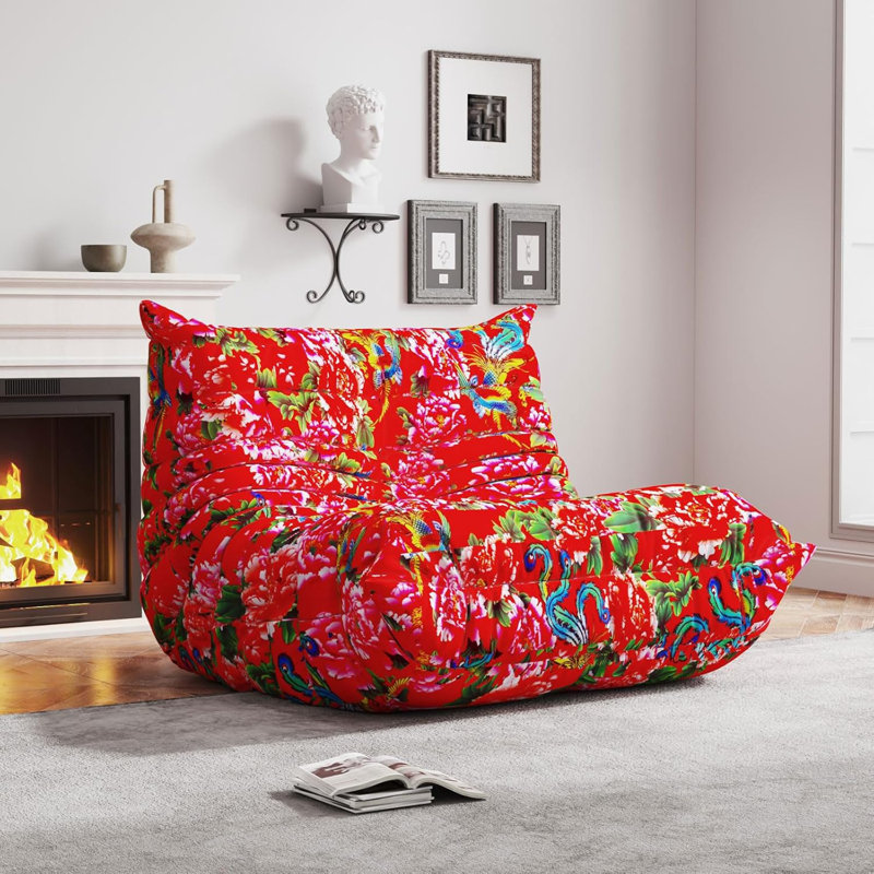 Bean Bag Chair, Fireside Chair, Large Bean Bag Chair For Adults, Bean Bag Chairs For Teens With High-Resilience Foam, Non-Slip Base Floor Lounge Sofa,Living Room (Single)