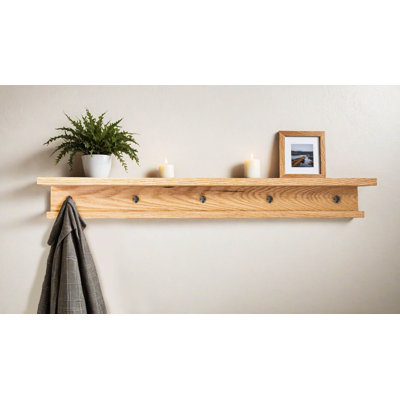 Ensemble de 3 tablettes en chêne avec crochets