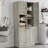 Tall Storage Cabinet With Adjustable Shelves, Large Flip-Out Basket & Enclosed Cabinets – For Bathroom, Living Room, Or Office, MDF Material With Aluminum Alloy Handles-1767267289