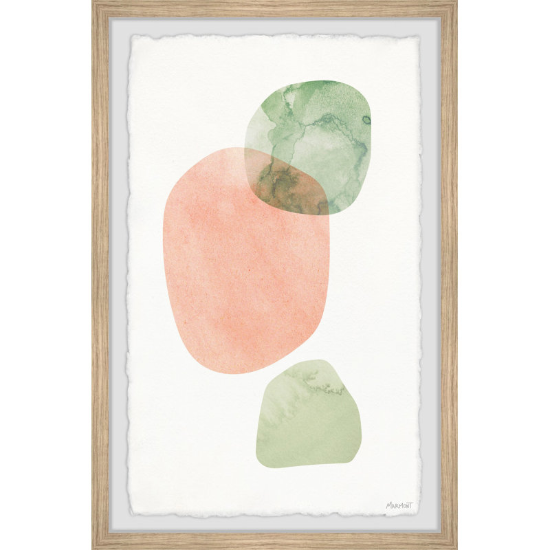 Green And Red Stones - Single Picture Frame Painting, 30 cm H x 20 cm W x 3.81cm D