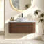 Meuble-lavabo 24 po avec lavabo en céramique blanc Carrara et porte-serviettes-133406111-133406115