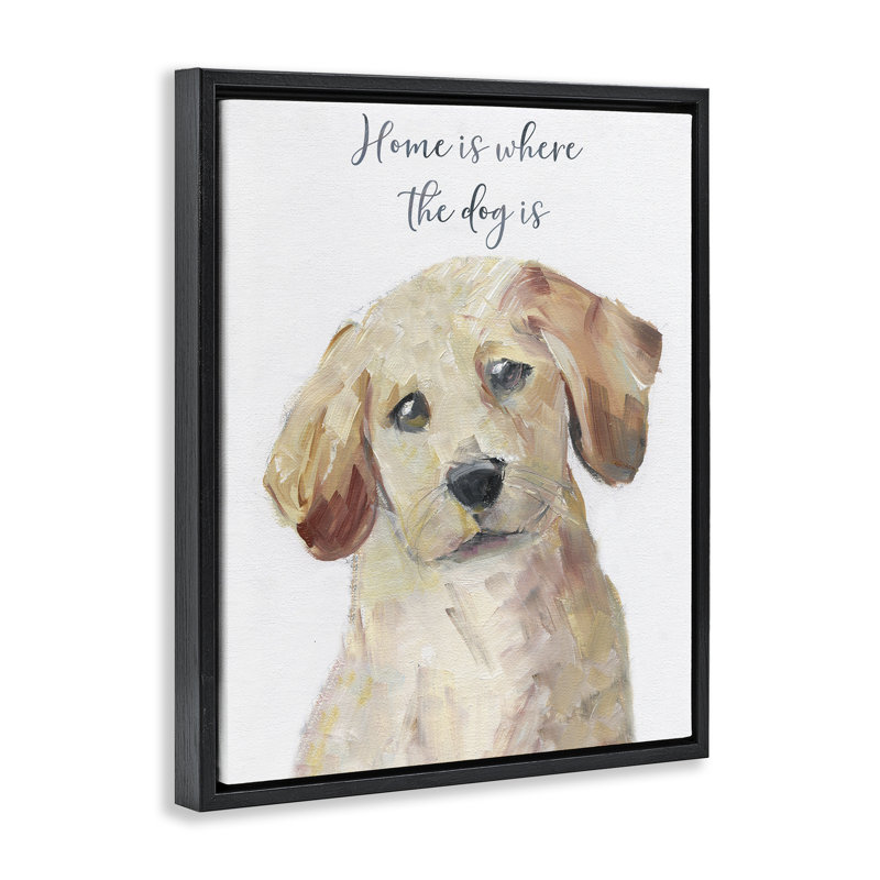 Cadre flottant Sent Sentiment de chien, design par Sally Swatland, Cadre flottant noir de jais, H 21 po x l 17 po