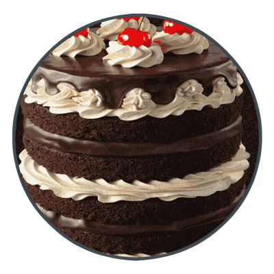 Washable Black forest cake Desserts Area Rug