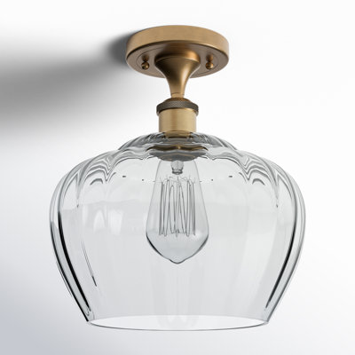 Renee Single Light Glass Semi Flush Mount