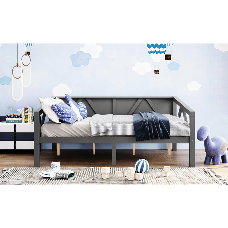 Gray Full Size Daybed Featuring Simple And Clean Design, Suitable For Different Living Spaces, Solid Support Storage Feature With Elegant Style, Can Be A In Bedroom, Build Under - Bed Space