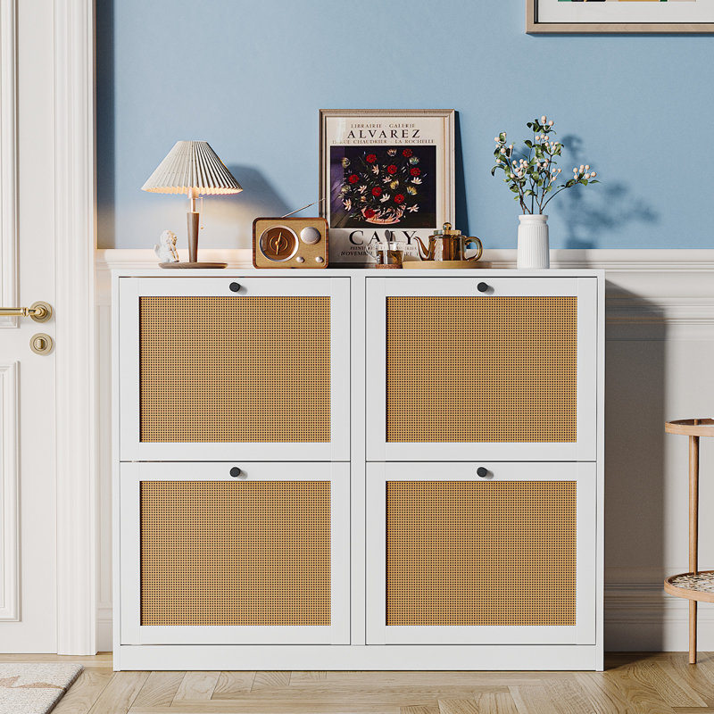 20 Pair Shoe Storage Cabinet, White