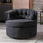 Fauteuil demi-tonneau pivotant en lin 83,82 cm Caner-1139455270
