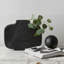 Vase de table noir mat texturé 11,75 po Radiant Carve-13696050