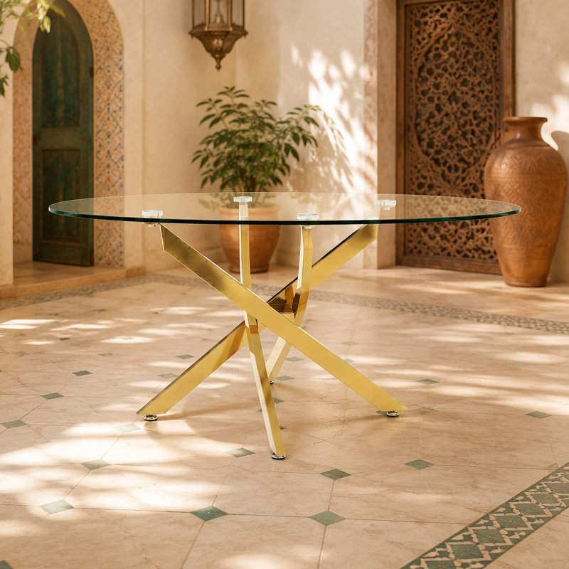 Table basse OVAL, table d'appoint en verre de 39,37 po avec pieds dorés, table à thé moderne pour le salon