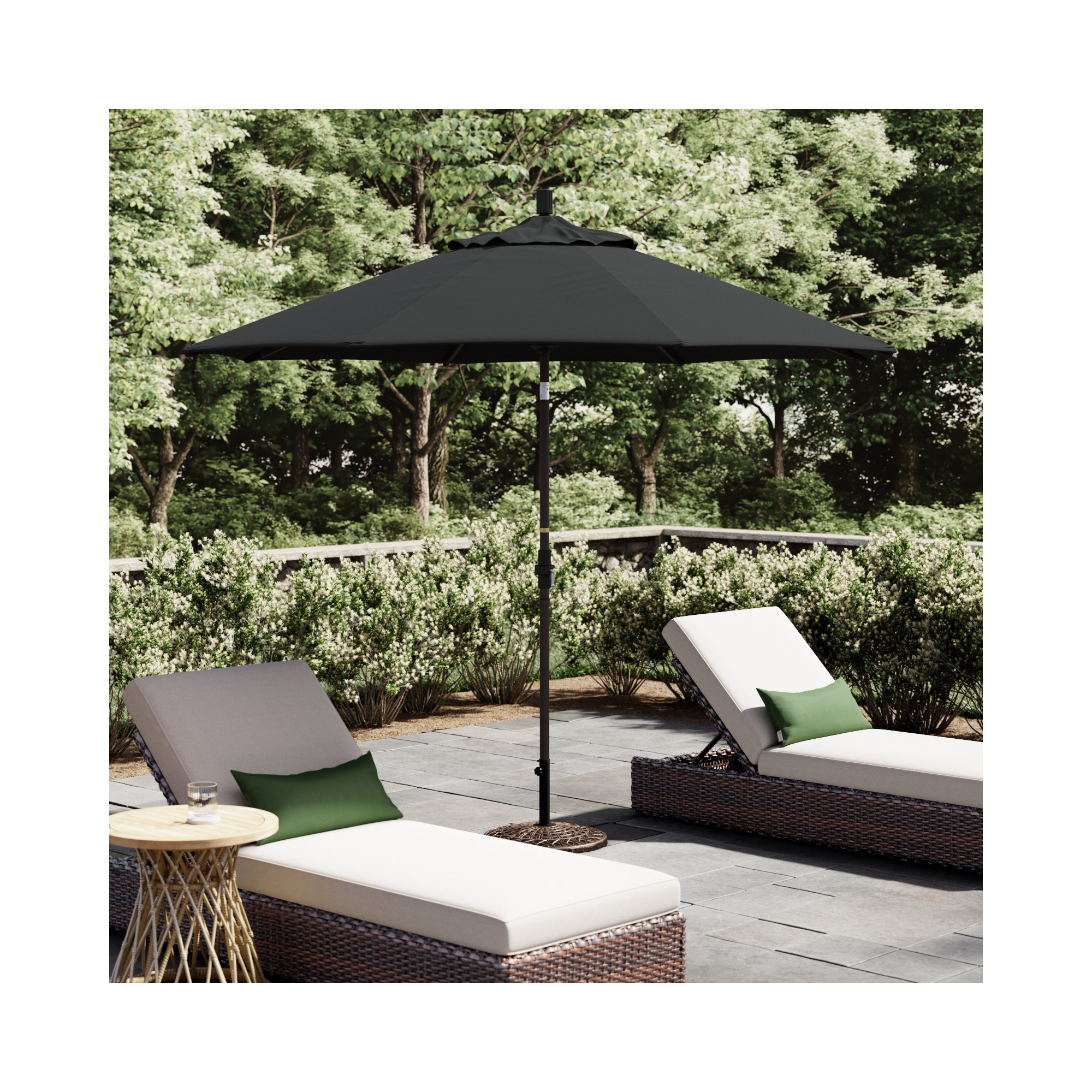 108'' Outdoor Umbrella, Canvas Black Sunbrella® Canvas