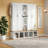 62.9" Farmhouse 4-In-1 Hall Tree With Shoe Storage Bench, Open Compartments & 6 Hooks, Wood Grain Entryway Organizer-871254468