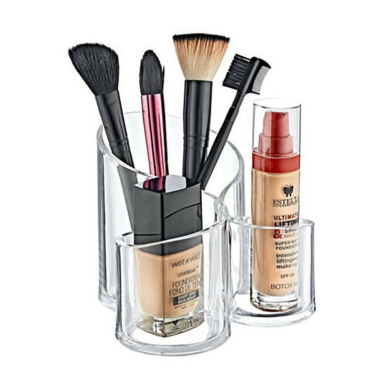 Acrylic 3 Compartment Makeup Organiser