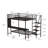 Full Size Bunk Bed with Twin Size Upper, LED Lights and USB Charging Socket, Black-1090318612