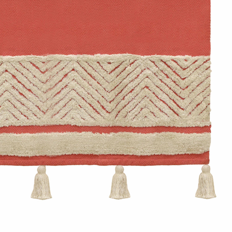 Jassey Pink and White Woven Cotton Throw Blanket