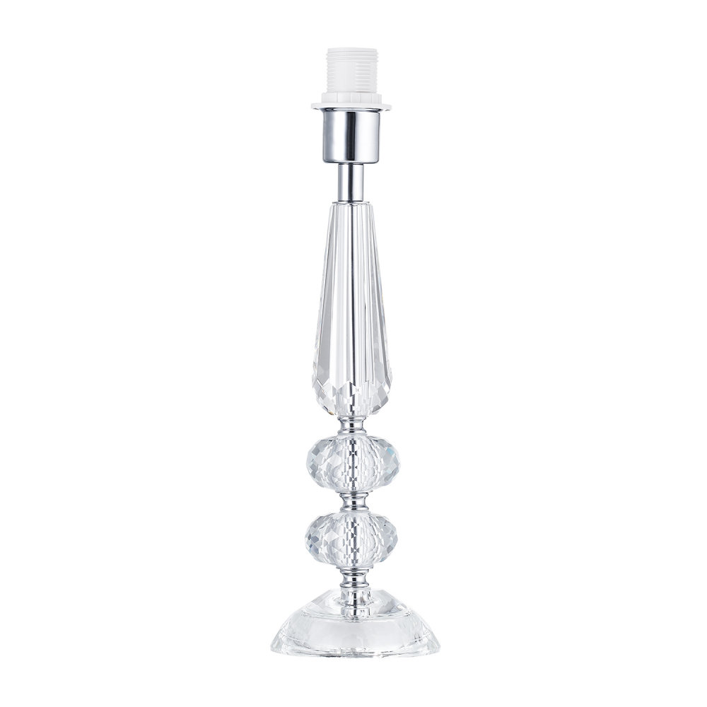 Rackhams Light/White Contemporary Transparent K9 Crystal Glass Table Lamp Base With Faceted Spheres - Image 3