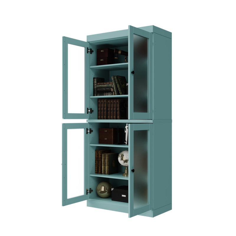 Bibliothèque à 6 tablettes Uriyah, Bleu aqua