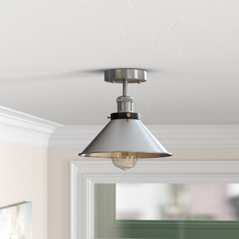 Semi Flush Mount, Satin Nickel