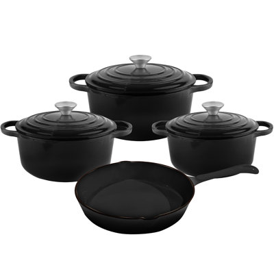 Batterie de cuisine en fonte émaillée 7 pièces 7 pièces