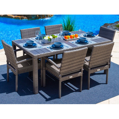 Yussuf Rectangular 6 - Person 69.5" Long Dining Set with Cushions by Latitude Run