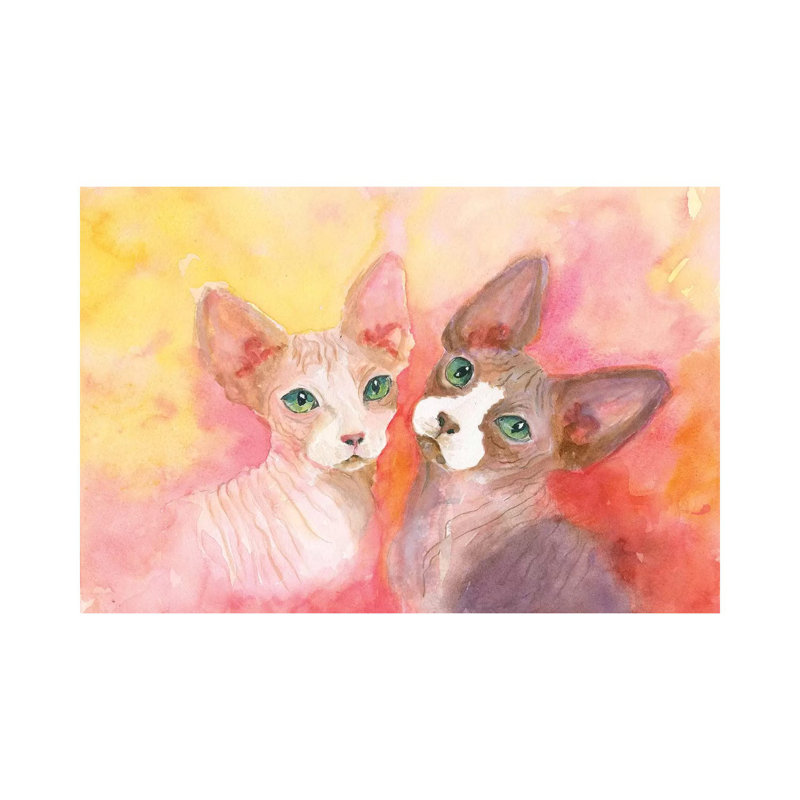 Love A Sphynx by Connie Collum - Painting on Canvas, 45.72cm H x 66.04cm W x 1.91cm D, Wrapped Canvas