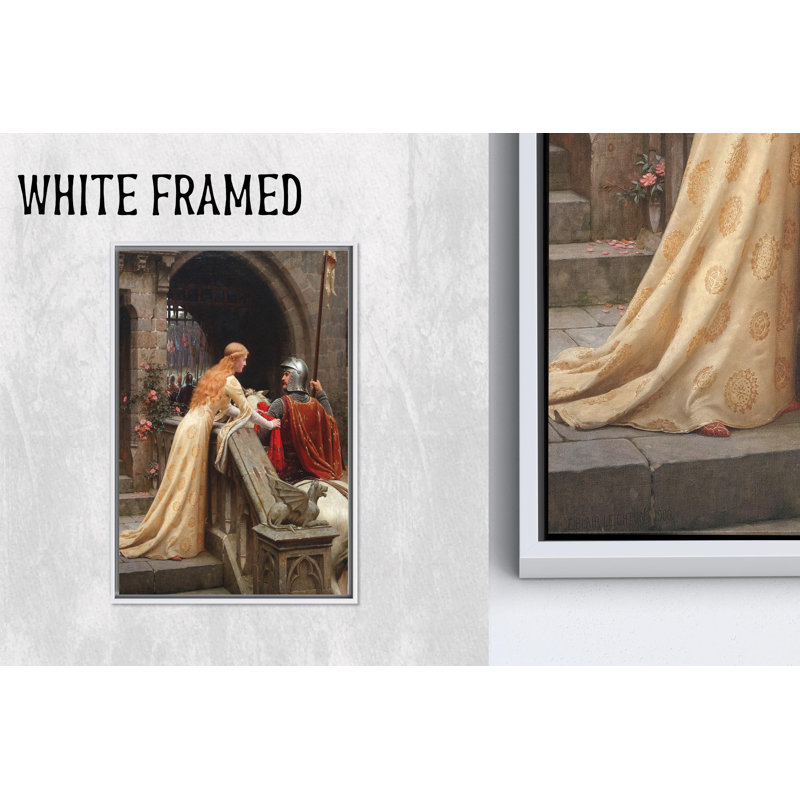 Elegant Canvas Print: Edmund Blair Leighton 'God Speed' Artwork,1P WhiteFramedCanvas, H: 43.4 x W:31.6 inches