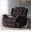 Design classique, tissu moelleux brun, fauteuil inclinable oscillant