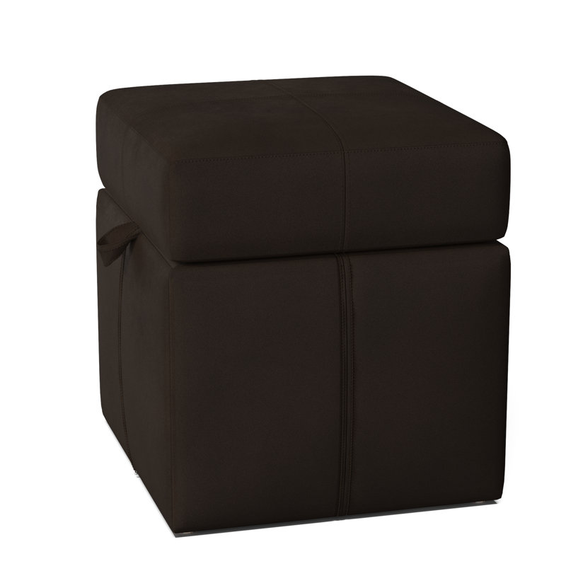 Preesall Upholstered Ottoman, Velvet Chocolate