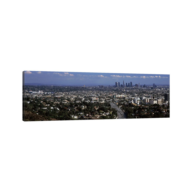 Buildings In A City, Hollywood, City Of Los Angeles, Los Angeles County, California, USA 2010 - Wrapped Canvas Panoramic Print