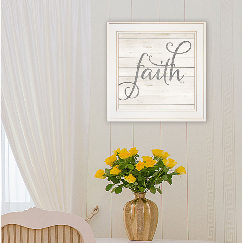 "Simple Words-Faith" par Marla Rae, reproduction d’art textuel sur papier, Cadre blanc
