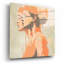 Art mural en verre, "Twins de natation" par Layla Oz, 12 po x 12 po