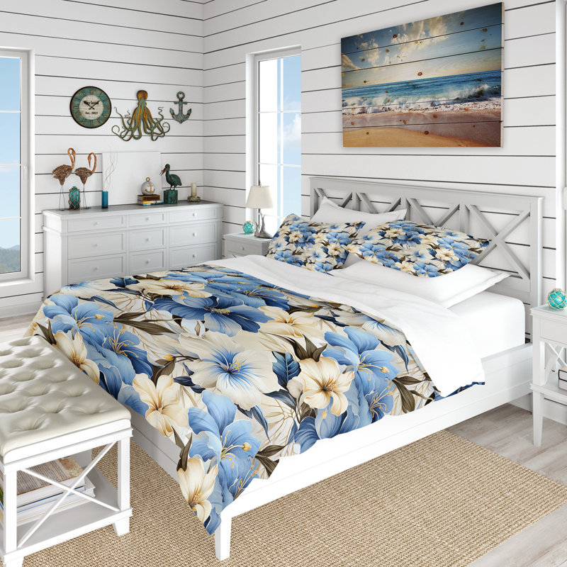 Literie Azure Oasis, Housse de couette pour très grand lit et 2 très
