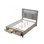 Ensemble de chambre à coucher avec rangement de style moderne pour très grand lit 5 pièces en bois, tête de lit à DEL, haut-parleurs Bluetooth et ports USB - Gris